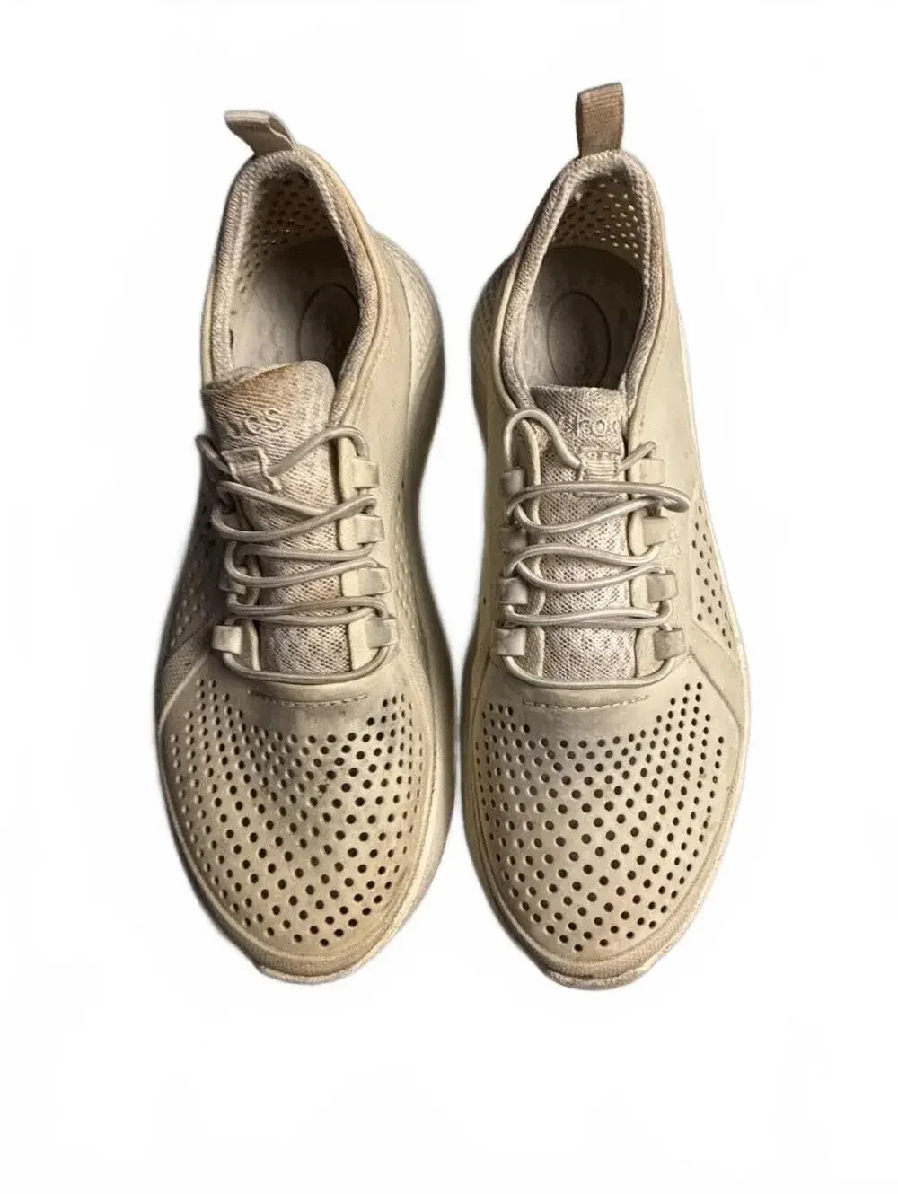 Crocs junior 5 Beige Perforated Lightweight Sneakers
